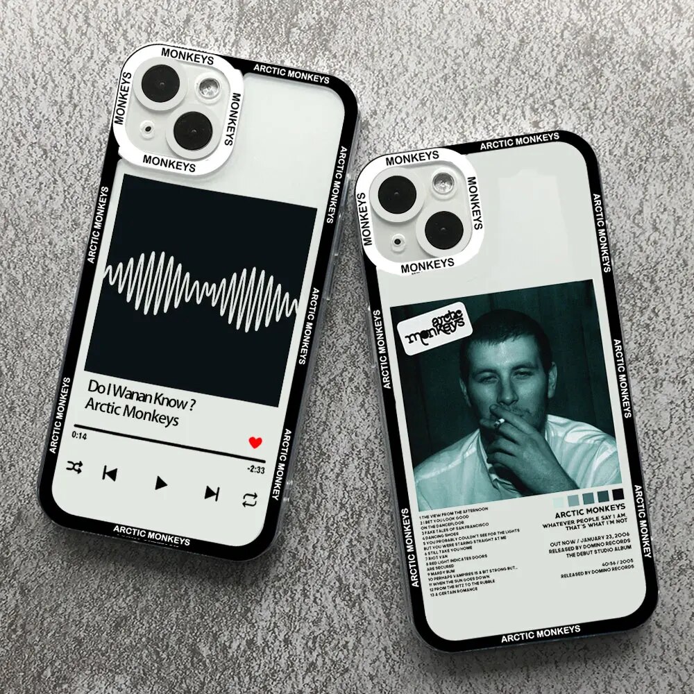 【kunmingxiashupu】Fashion Arctic Monkeys Phone Case for IPhone 14 12 Mini 13 15 Pro MAX XS XR 7 X 8 Plus SE2 Clear Soft Fundas for Iphone 11 Cover
