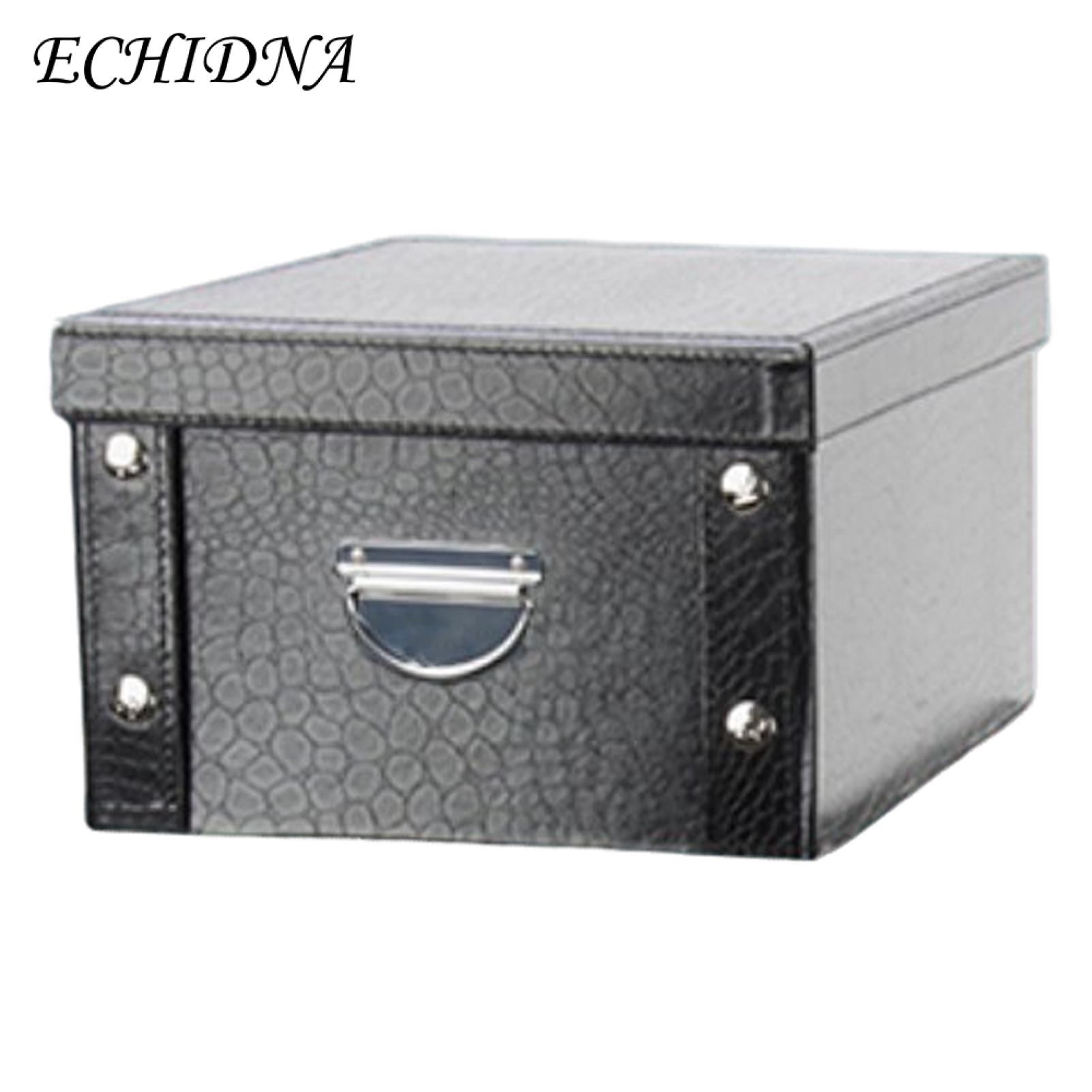 Toy Storage Container Large Capacity Foldable Storage Box with Lid Handle Waterproof Faux Leather Container for Home Dorm Toys Clothes Books Garden Tools Dustproof Organizer Space-saving Storage Box