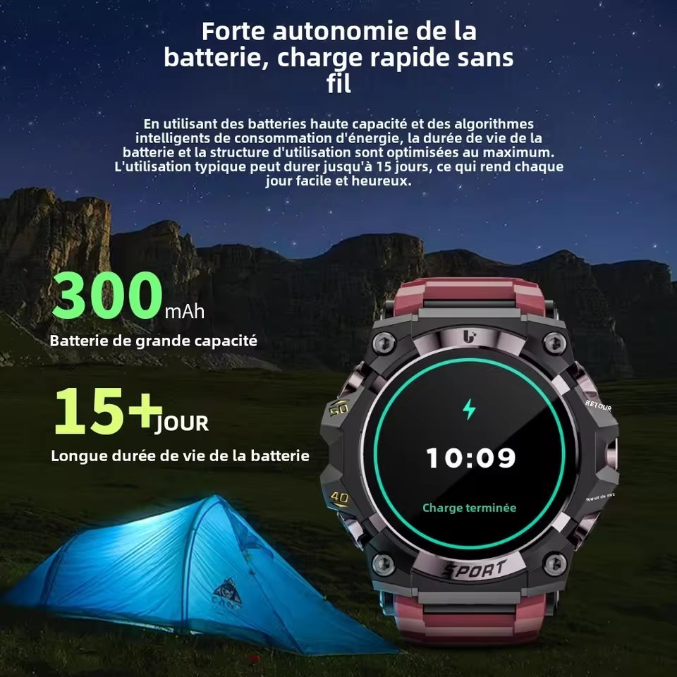 LOKMAT New ATTACK 3 PRO Smart Watch Bluetooth Call Fitness Tracker Flashlight Information Push Mobile Heart Rate Monitor. 