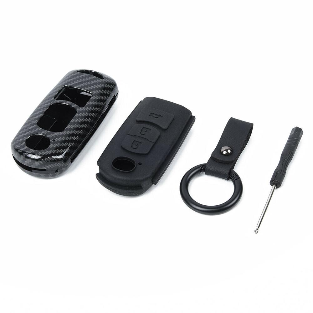 【DM bag factory Store】Hot Car Remote Key Fob Case Cober Matte Blue Black For 3 5 CX3 CX5 CX7 CX9 MX5 Key Case Cover CSV. 