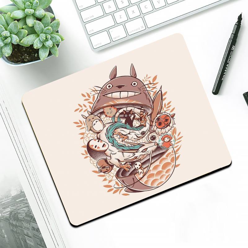 Studio Ghibli Totoro Kiki No Face Man Mouse pad PC Computer mat Small Pad Rubber Mouse Mat MousePad Desk Gaming Mousepad Cup Mat. 