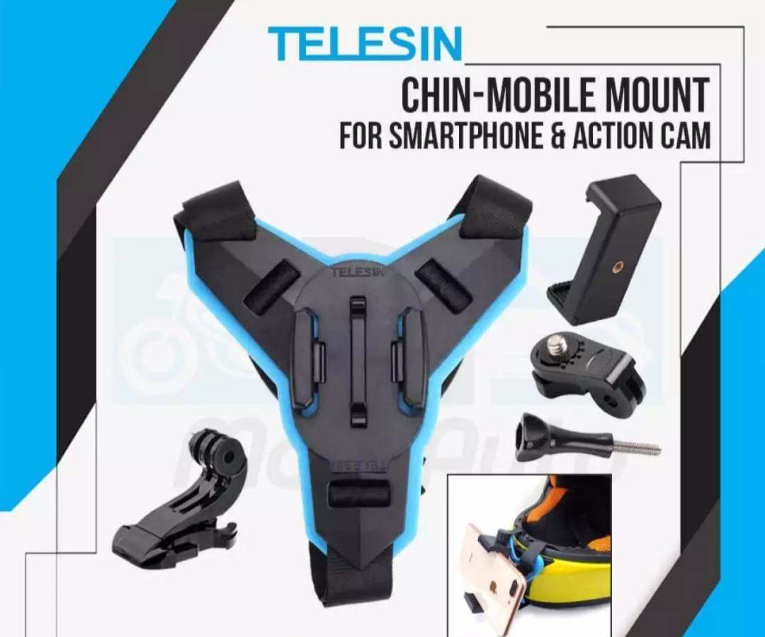 Helmet Chin Mount With Mobile holder - Helmet Mount /alternative Biker Point. 