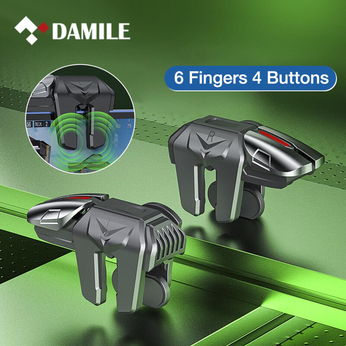 DAMILE G21 Mobile Game Trigger for PUBG Phone Gaming Controller Alloy Gamepad Joystick Aim Shooting L1R1 Key Button