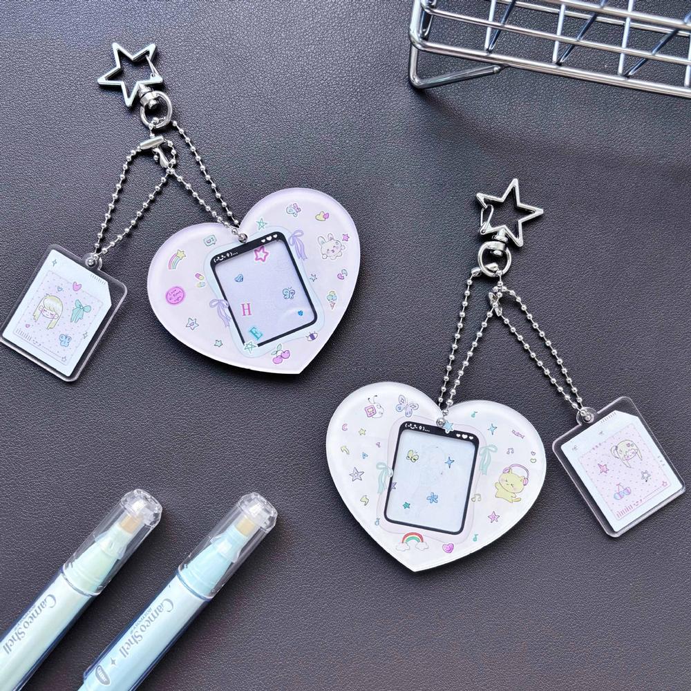 lightweight Photo keychain stylish transparent diy accessory Keychain holder diy compact-size Key chain charm for gifts kpop. 