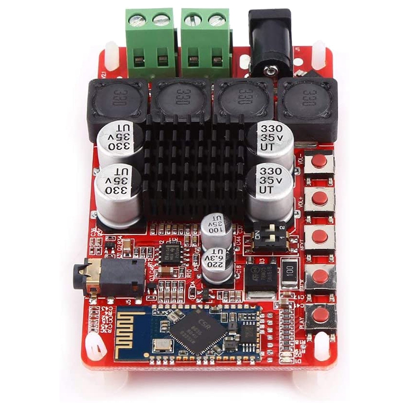 TDA7492 50Wx2 Digital Dual Channel Amplifier Module Stereo AMP Board with CSR8635 Bluetooth V4.0 Receiver and Microphone. 