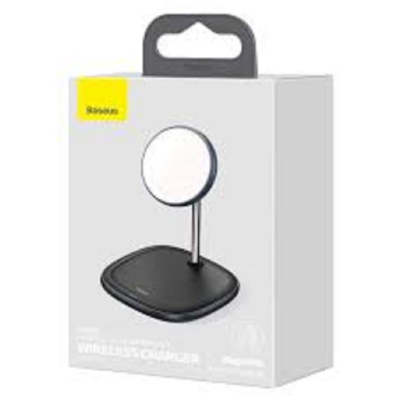 Baseus Swan 2-in-1 Wireless Magnetic Charging Bracket 20W Black ( Charging Quick Charger 12V/2A (US) Black +USB For type-C 3A 1m)
