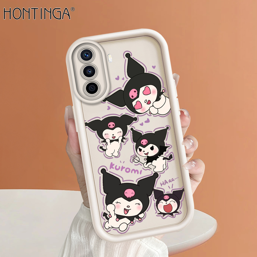 Hontinga for Huawei Nova Y70 Nova Y70 Plus Back Cover Cartoon Kuromi Pattern Ladder Soft Camera Protection Rubber Phone Case