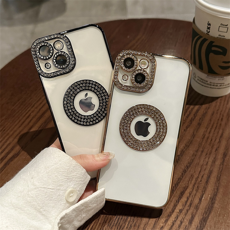 SUNAUDE For iPhone 11 Pro Max Mobile phone case with missing label and diamond inlay series sparkling and personalized high-end 2023 new and fresh new product phone protection case comfortable soft anti slip protection case. 