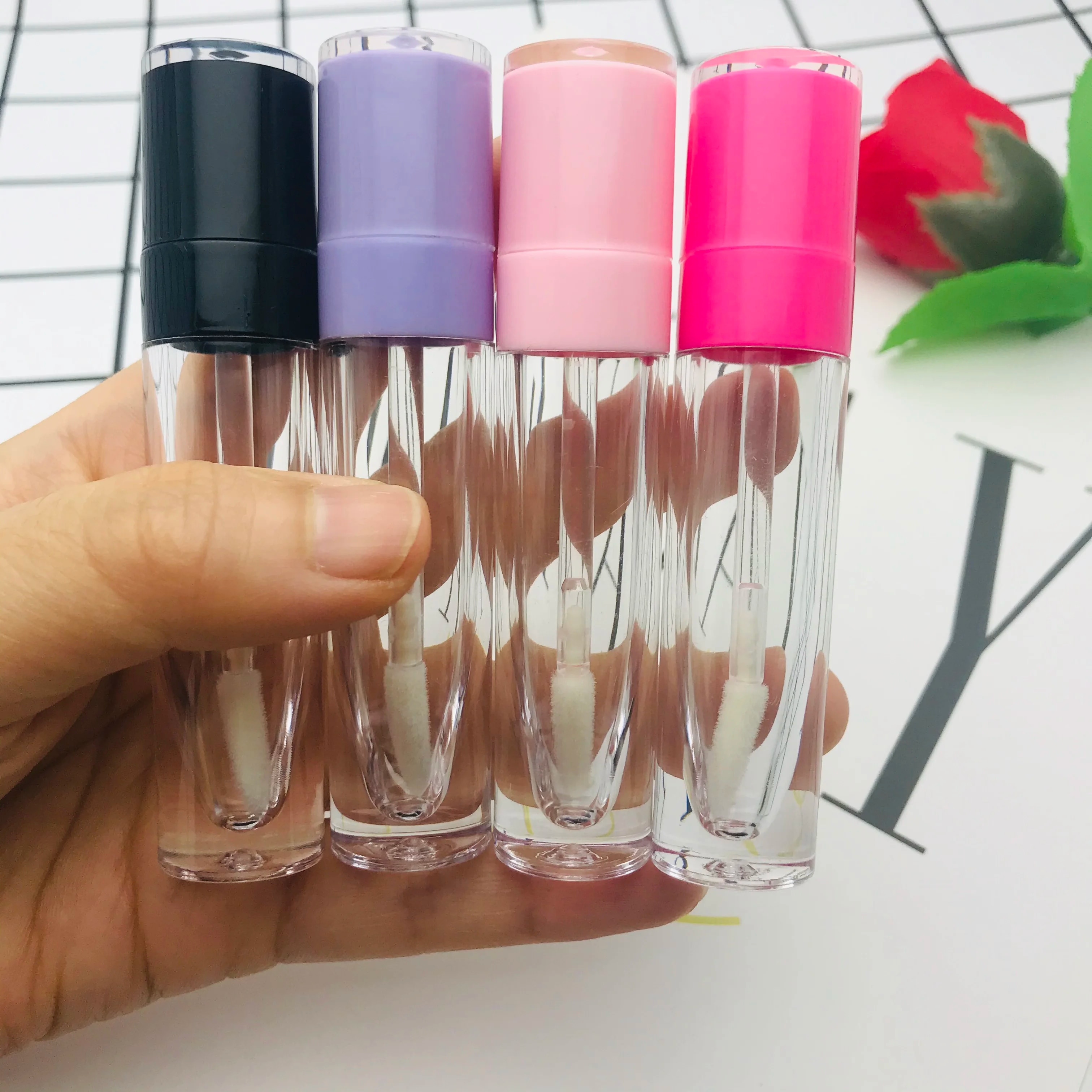 5/10/30/50pc 5ml Empty Lip Gloss Tubes Baby Pik Cap AS Lipgloss Containers Eyeliner Packaging Bottle Lipstick Makeup Wholesale. 