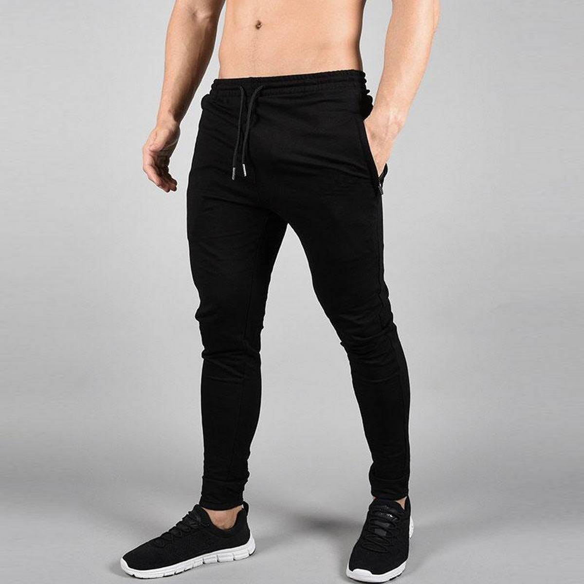 Black Slim Fit Cotton Joggers Pants for Men Daraz .bd