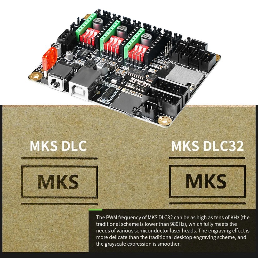 Two Trees Laser Engraver MKS DLC32 V2.1 Mainboard 32bit CNC Upgrade Controller Suitable for CNC Laser Engraving and Cutting Machine. 