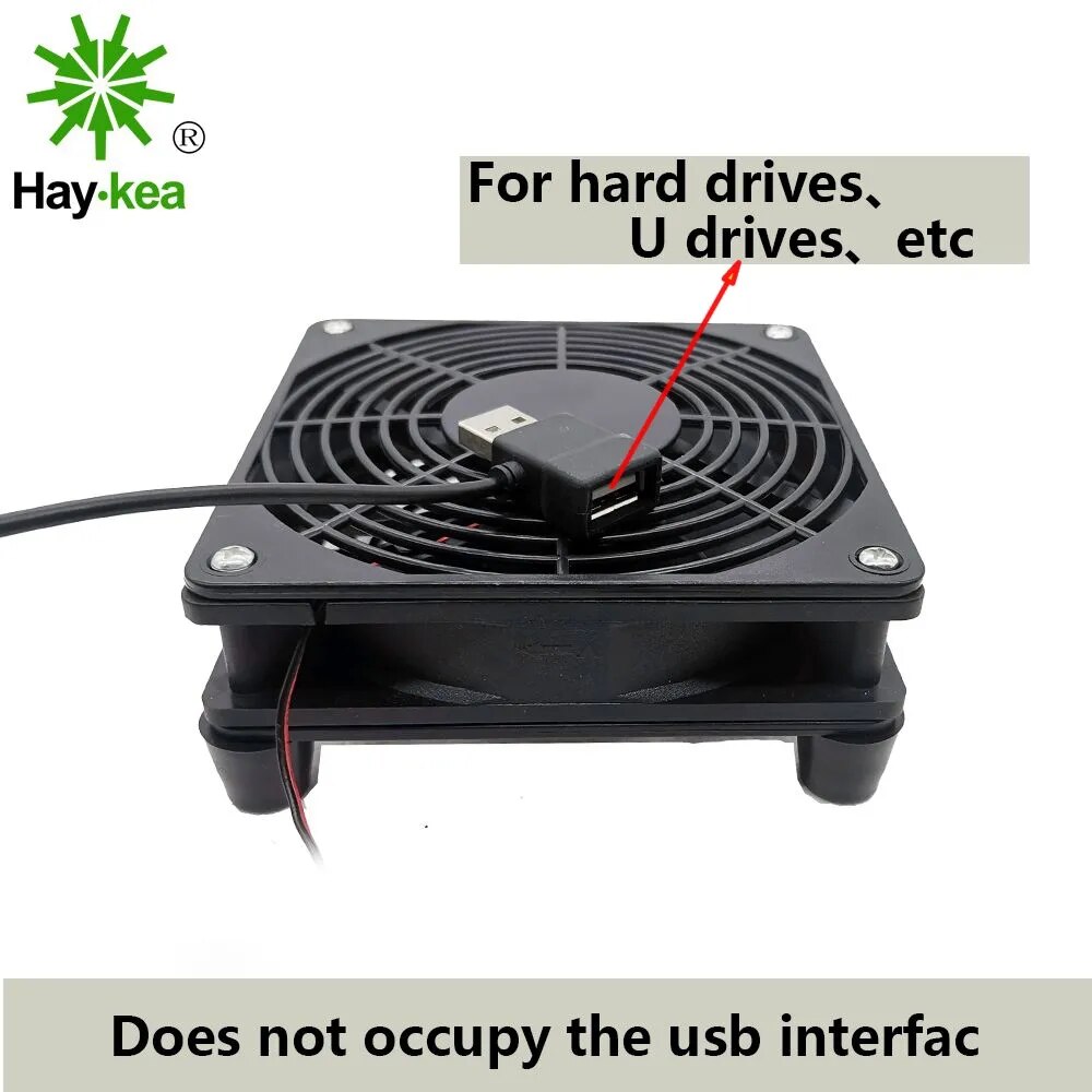 5V USB power Router Fan TV Box Cooler 120mm PC DIY Cooler W/Screws Protective net Silent Desktop Fan. 