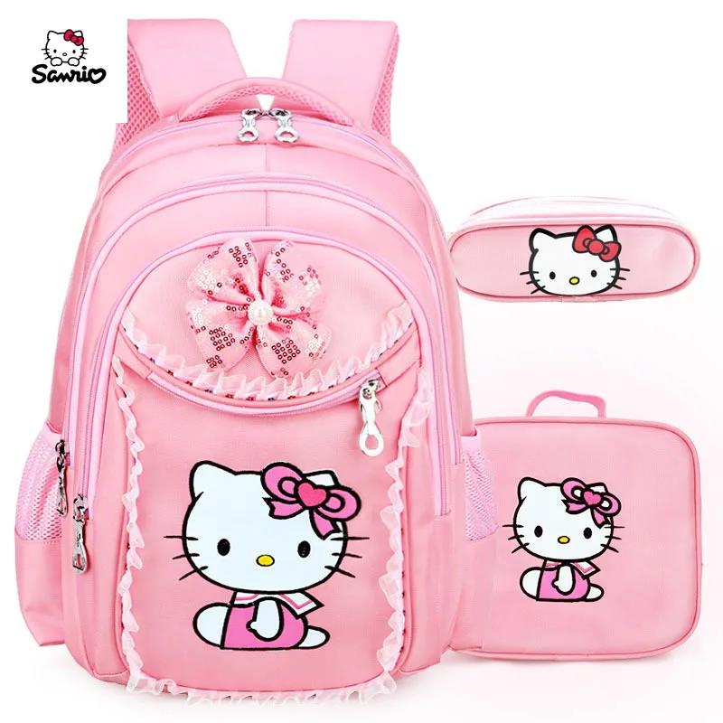 Hello Kitty children's school bag Sanrio backpack waterproof burden  reduction protection spine school bag bags for women
