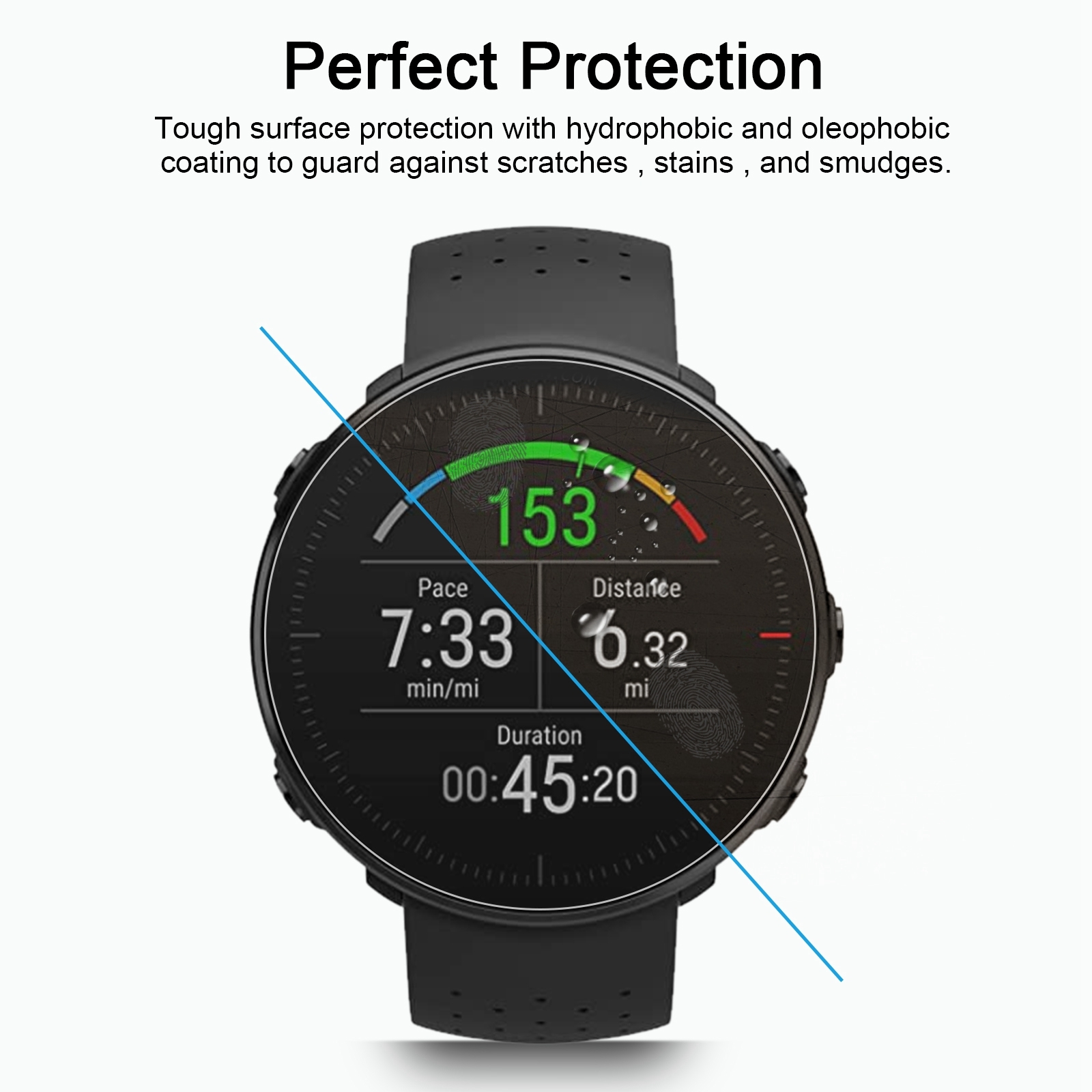 （COD)For POLAR Vantage M 0.26mm 2.5D 9H Tempered Glass Film Screen Protector. 