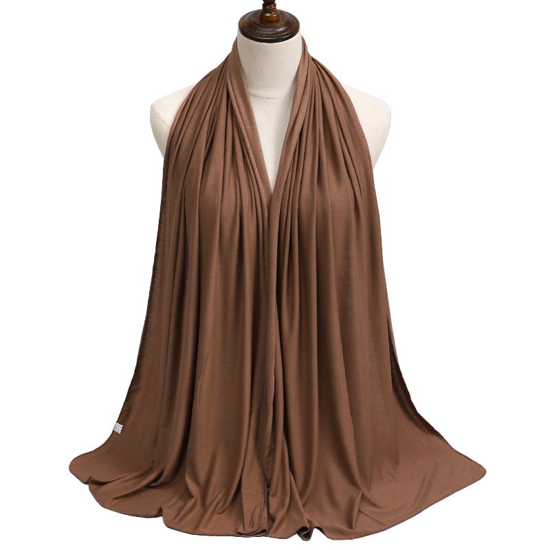 2023 New Modal Cotton Jersey Hijab Scarf Long Muslim Shawl Plain Soft Turban Tie Head Wraps For Women Africa Headband 170x60cm