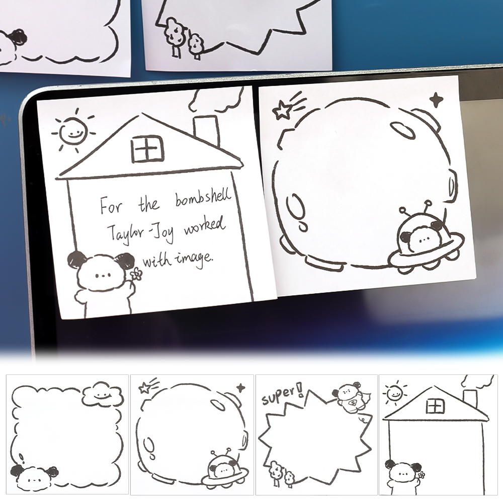 50 Sheets Cute Cartoon Dog Memo Pad Kawaii Sticky Notes Girl Diary DIY Decorative Scheduler Paper To Do List