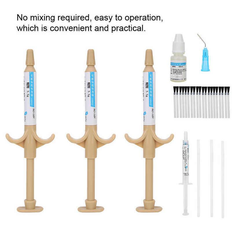 Dental Tool Orthodontic Brackets Braces Glue Bonding Self Curing Adhesive Paste Kit( ). 