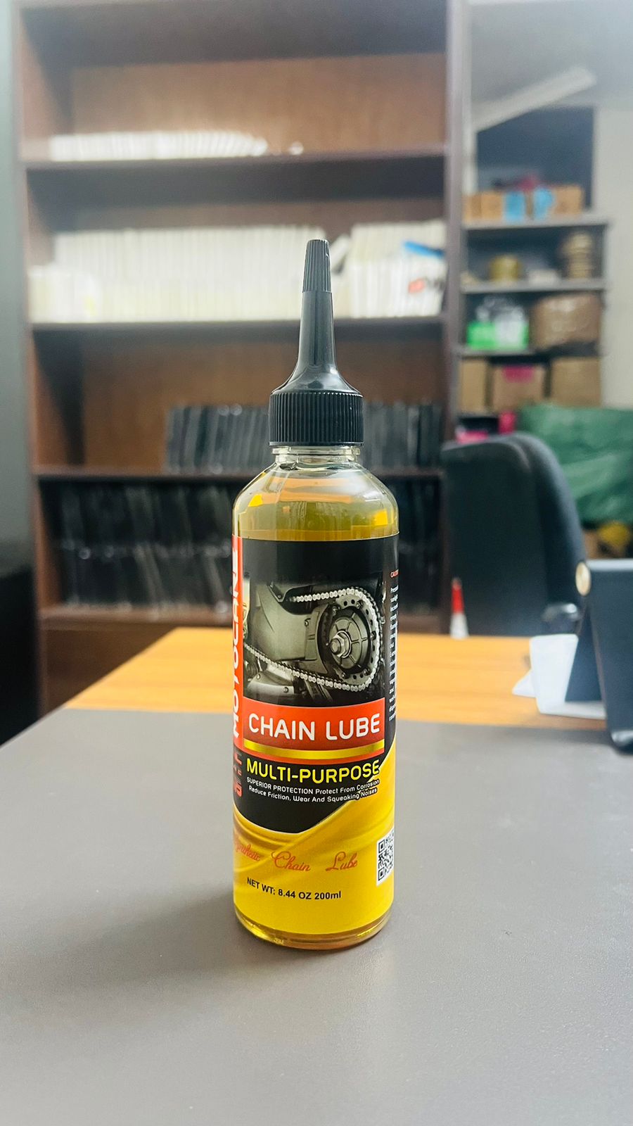 Motocare Chain Lube for Bikes - 200ML | Superior Water-Resistant Lubricant, Friction & Noise Reduction, Rust Protection for All Chains. 
