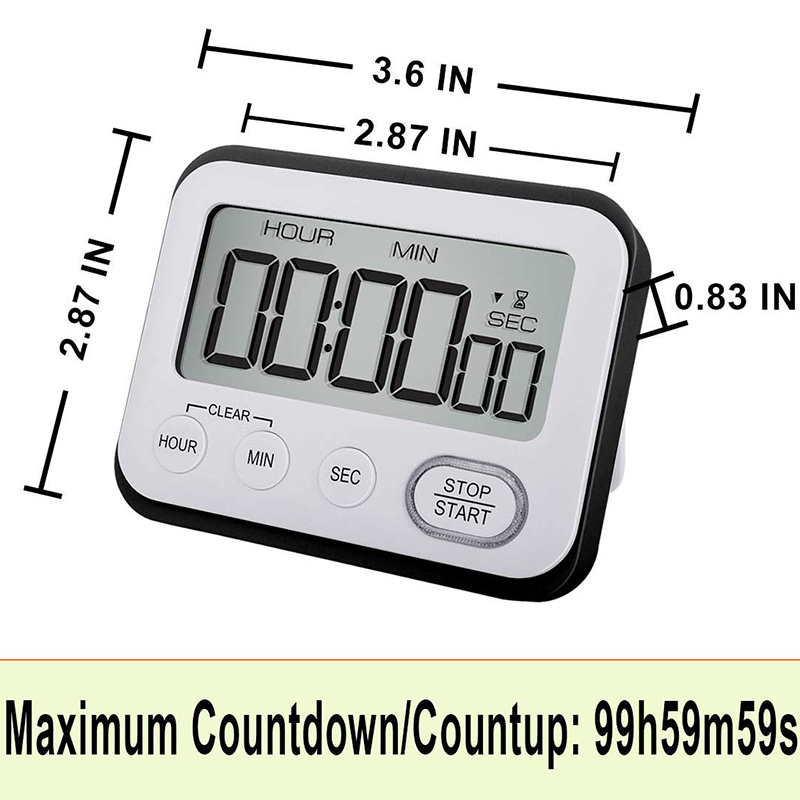 Digital Kitchen Countdown Timer: Teachers Classroom Counter Large LCD Loud Magnetic Clip Kids Simple Clock Mini Small Stopwatch Big Beeper Minute Hour Seconds Cooking Giant. 