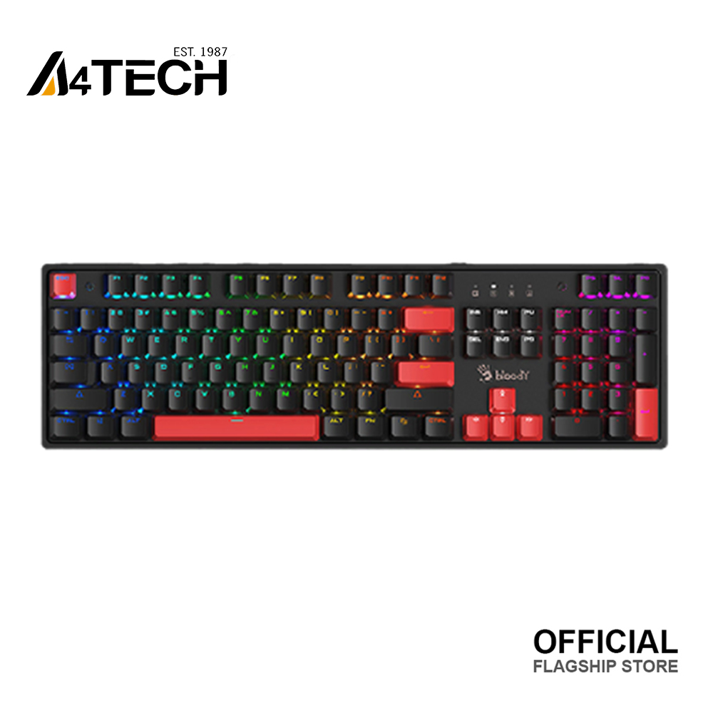 A4Tech Bloody S510R Mechanical Gaming Keyboard - BLMS Switch - 4 MB Expanded Memory - 10 Preset RGB Effects - Elite Bloody Keydominator Software