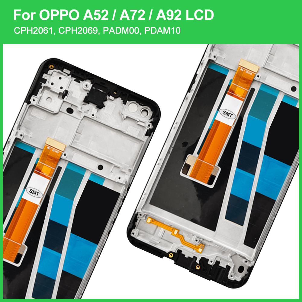 LCD With Frame For OPPO A52 A72 4G A92 CPH2067 Display Touch Screen Digitizer Assembly Replacement Parts. 