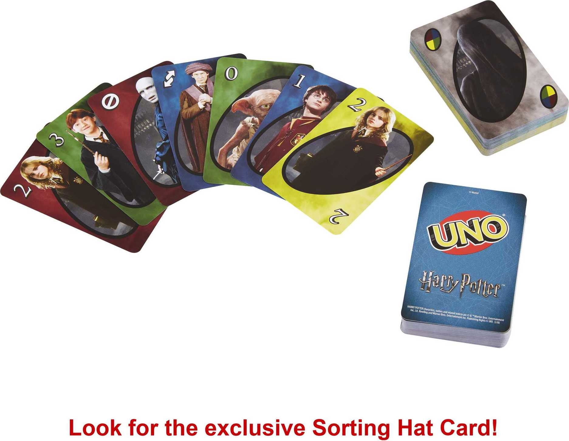 UNO Harry Potter Card Game with Iconic Characters | Fast-paced Gameplay for Kids, Adults, and Game Nights. 