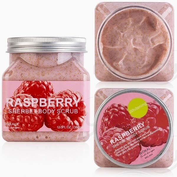 Body Scrub Raspberry Wokali Sherbet Body Scrub 350 Ml Cosmetics Cream  Cleansing Face Sepiolite Facial Face Care Washing Product Skin Beauty  Health - Face Washing Product - AliExpress