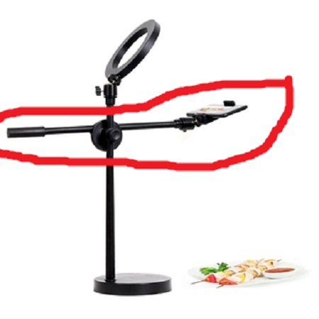 Monopod Mount Bracket Stand With Mobile Phone Holder & Storage Bag Use Any Ring Light Stand, Microphone Stand. 