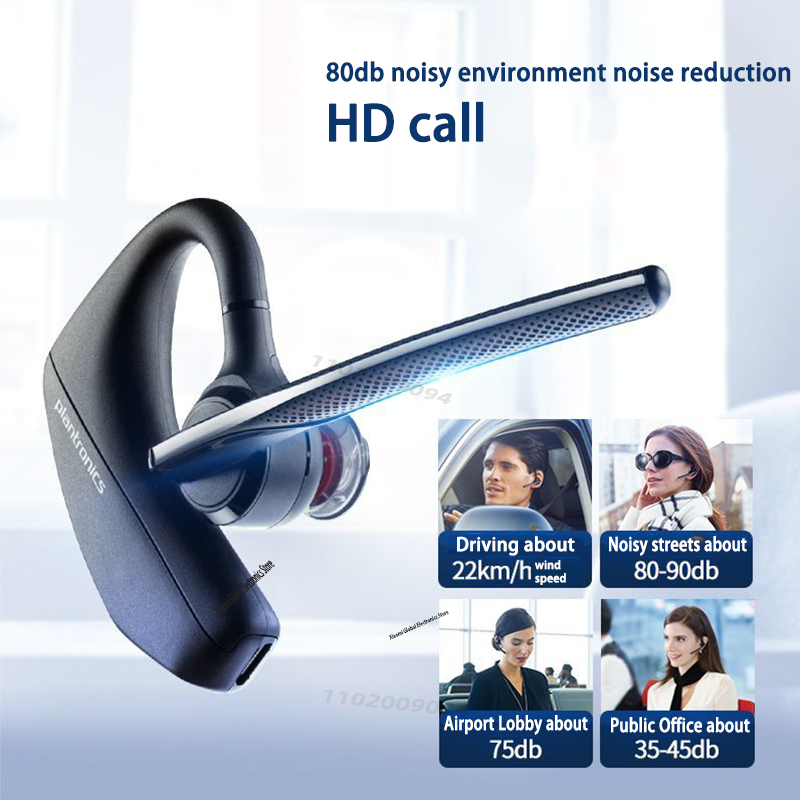 Poly Plantronics Voyager 5200 Bluetooth Wireless Headset Noise Canceling Business Earphone Software-Enabled Windsmart Technology. 