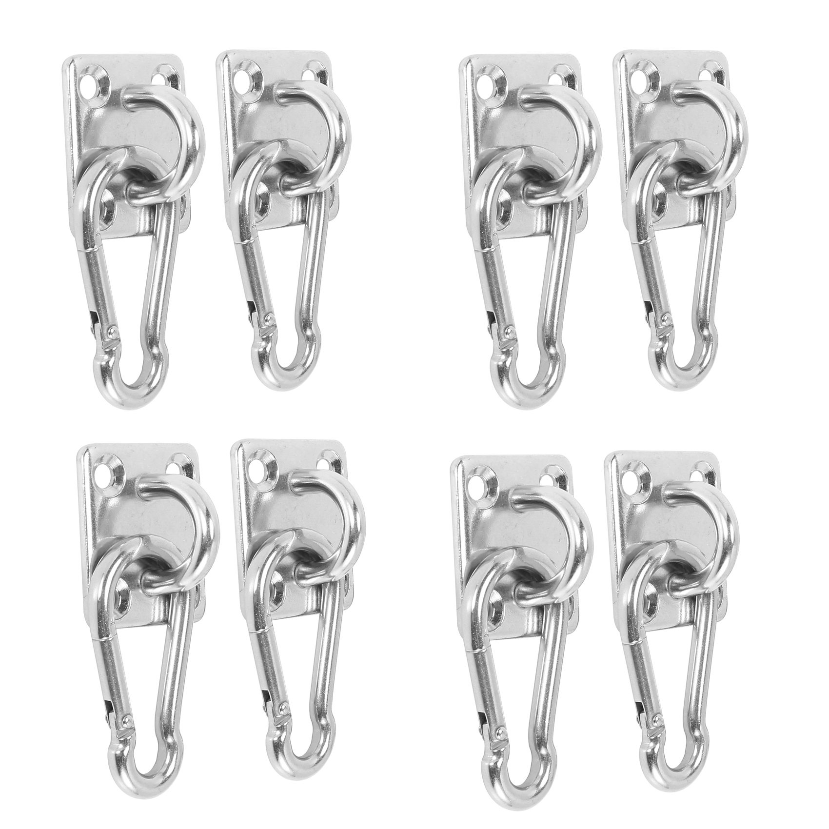 8 Sets Of Suspended Ceiling Wall Mount U-Shaped Hooks Hammock Hook Metal Base Plate with Hook. 