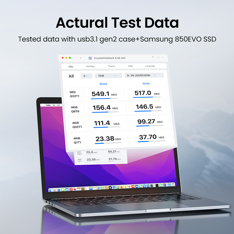 UGREEN HDD Case 2.5" SATA to USB 3.0 USB C Adapter Hard Drive Enclosure USB Type C SATA 5Gbps for SSD HDD 9.5 7mm External Hard Drive Disk Case Support UASP. 