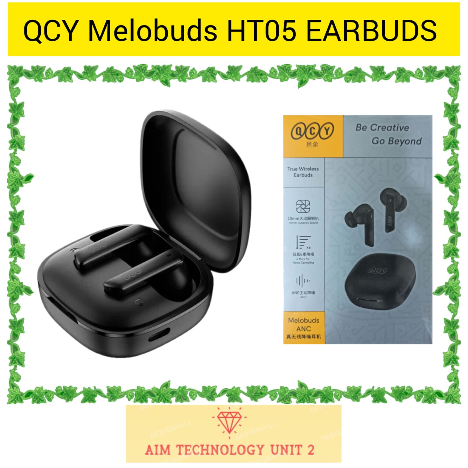 QCY HT05 Melo Buds ANC True Wireless Earbuds 100% orginal
