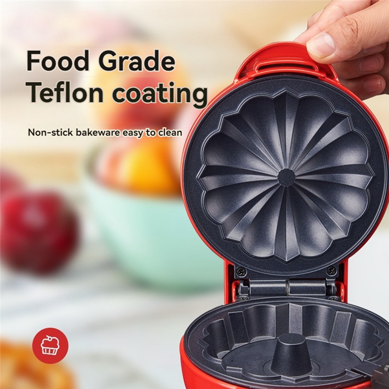 Mini Cake Maker Double-Sided Heating Portable Bundts Cake Maker Electric Cupcake Maker for Breakfast Snacks EU Plug. 