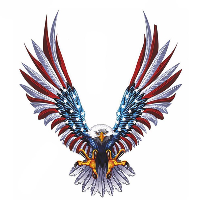【DATA FROG Global MALL】13*15cm Car Accessories Motorcycle Graphics Bald Eagle American Car Bumper/ Truck Vinyl Sticker
