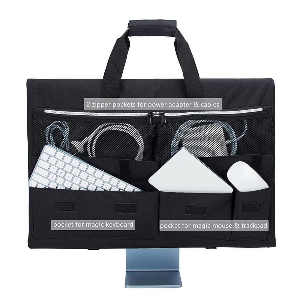 Case For Desktop Computer Carrying Case Computer Monitor Covers Waterproof Travel Storage Bag With Handle Strap