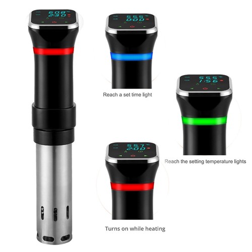 Sous Vide Cooker Machine, 1100W Vacuum Slow Cooker Heater, LED Touch Screen, 25-95 Celsius Temperature Range - US Plug. 
