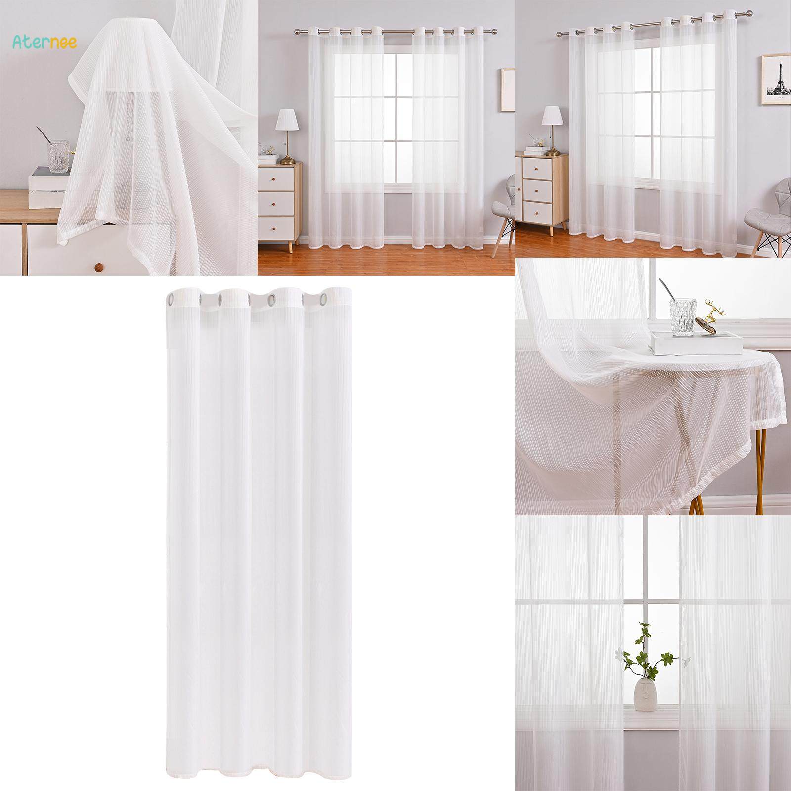 White Voile Window Comfortable Modern Minimalist Curtain for Balcony. 
