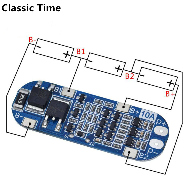 3S BMS BLUE 3S 12V 10A 18650 Lithium Battery Charger Module 11.1V 12.6V 10A Charge Discharge Current Short Circuit Protection Function Battery Management System Adapters - 12v battery. 