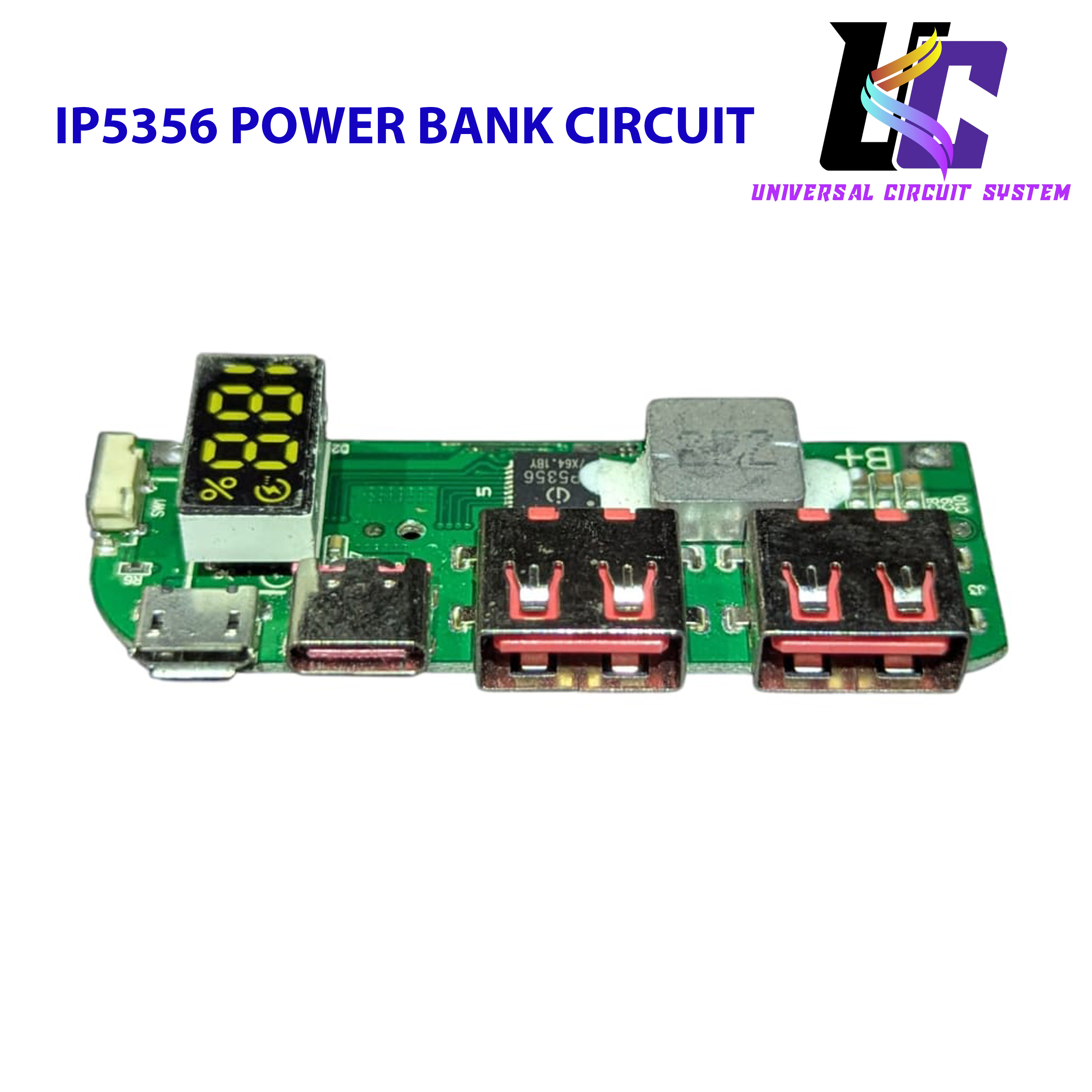 22.5W Fast Charging Bank Module IP5356 TYPE-C Micro USB PD 22.5W ip5356 Fast Charging Power Bank Circuit With Display. 