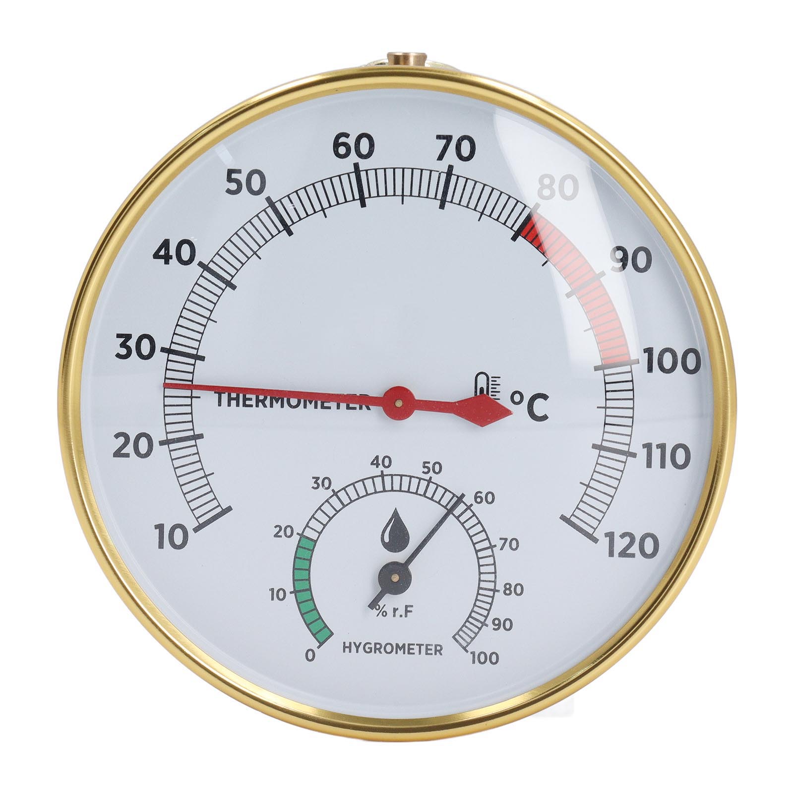 Sauna Thermometer Hygrometer Wall Mounted 10 To 120 degrees Celsius Multipurpose 2 in 1 Simultaneous Display Sauna Temperature Gauge for Home