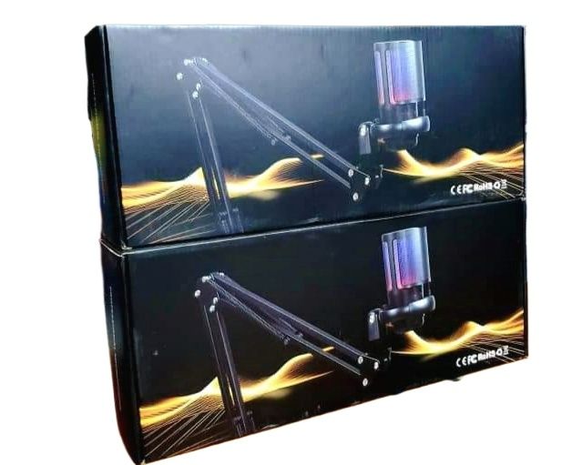 ME6S USB Gaming Microphone Kit for PC,PS4/5 Condenser Cardioid Mic Set with Mute Button/RGB /Arm Stand,for Streaming Video-A6T. 