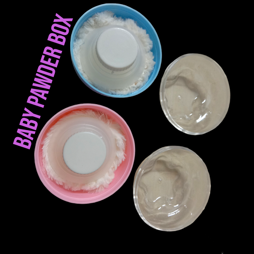 1 Ps Powder Puff Container Talcum Powder Container with Puff (Color as per stock). 