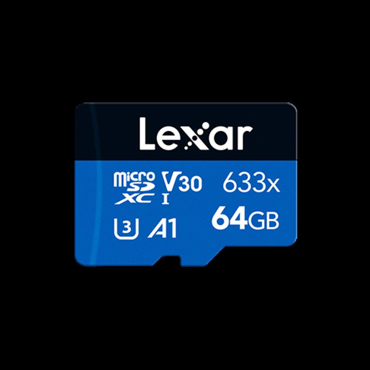 Lexar 64GB High-Performance Class 10(prod Life official warranty) 633x microSDHC/microSDXC UHS-I Card BLUE Series Micro SD Card
