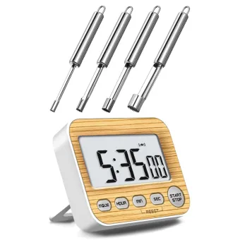 1 Pcs Timer Digital Timers Kitchen Timer With Alarm Clock Wood Color 4 Pcs Fruit Corer And Pitter Remover Set Buy Online At Best Prices In Bangladesh Daraz Com Bd