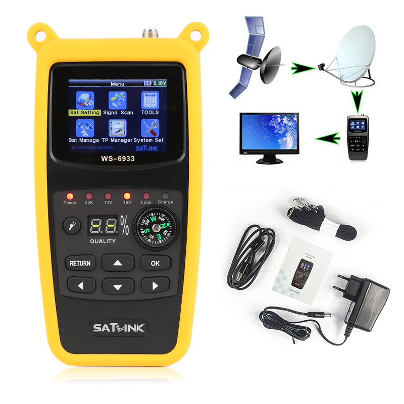 Satlink WS-6933 DVB-S2 Band Satellite Finder Meter with 2.1 Inch LCD Display Portable high quality. 