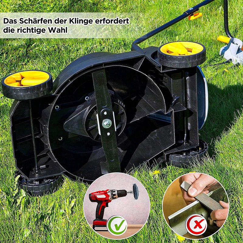 Lawn Mowers Blade Sharpener Tool Drill Attachment Sharpening Kit Lawnmower Blades Sharpener for Power and Hand Drill. 