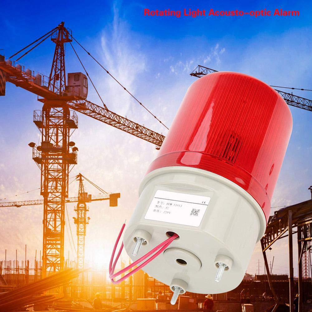 Delicate product Industrial Flashing Sound Alarm Light,BEM-1101J 220V Red LED Warning Lights Acousto-Optic Alarm System Rotating Light Emergency LED Strobe. 