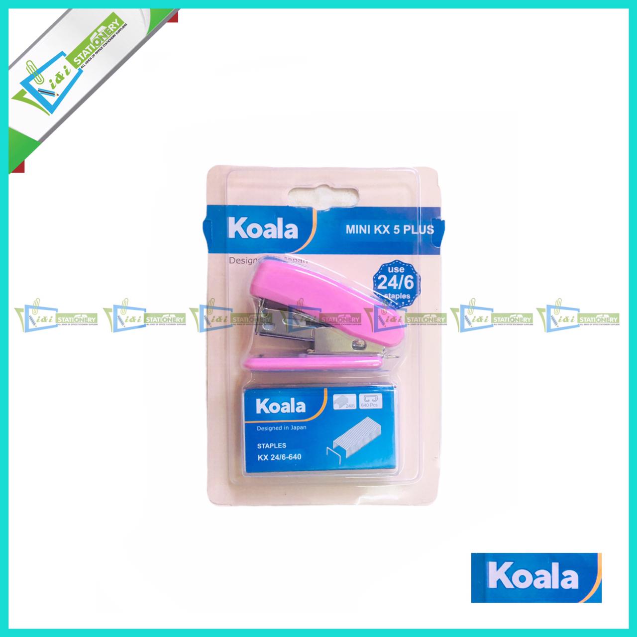 Koala KX5 PLUS Mini Stapler Set with Stapler Pin (24/6)-Random Color -1pcs. 