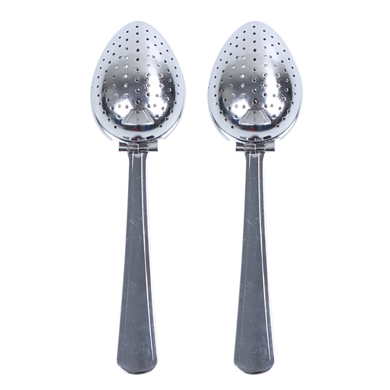 2X Stainless Steel Tea Infuser Strainer Spoon Loose Leaf Filter Herbs Spice !