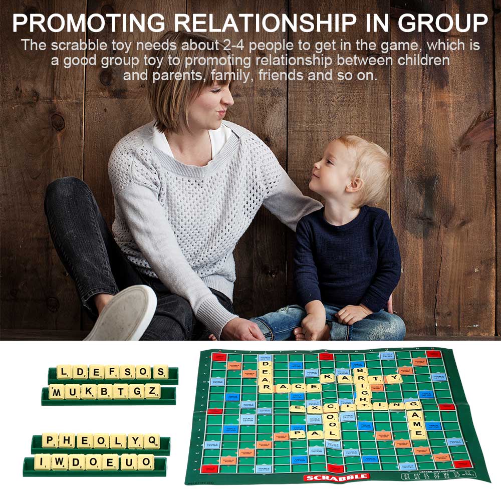 【Broad Sunlight shop】Scrabble Board Game Family Kids Adults Interesting Educational Toy Puzzle Game Toy Board Spelling Table Jigsaw Words Teaching. 